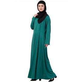 Nazneen Contrast Piping Flare Knits Abaya