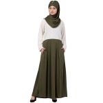 Nazneen Lace Body Solid Skirt Two Color Abaya