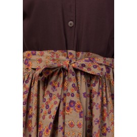 Nazneen Printed Skirt Solid Body Casual Abaya