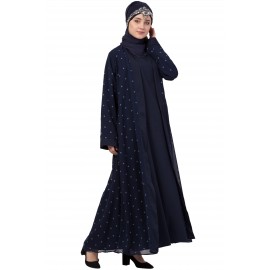 Nazneen Double Layer Printed Dubai Shrug Abaya