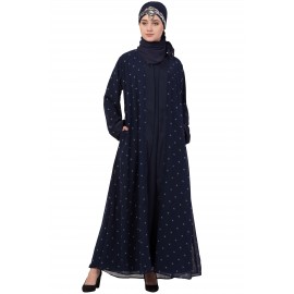 Nazneen Double Layer Printed Dubai Shrug Abaya