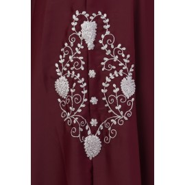 Nazneen Silver Zari Embroidered Irani Nida Kaftan