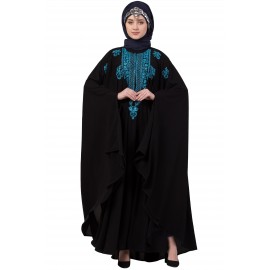 Nazneen Contrast Zari Embroidered Irani Kaftan