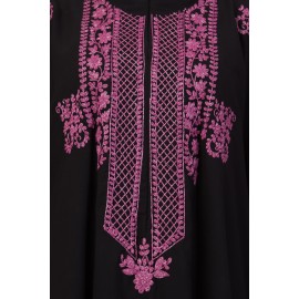 Nazneen Contrast Zari Embroidered Irani Kaftan