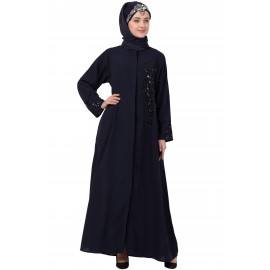 Nazneen Hand Embroidered Front Open Abaya