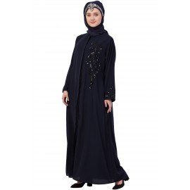 Nazneen Hand Embroidered Front Open Abaya