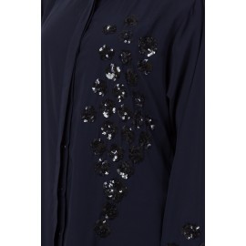 Nazneen Hand Embroidered Front Open Abaya