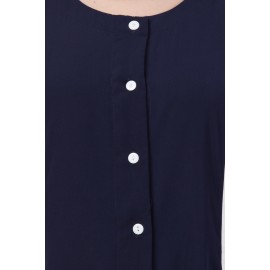 Nazneen Contrast Band At Bottom And Sleeve Front Open Tunic