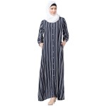 Nazneen Front Open Stripe Casual Abaya