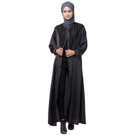 Nazneen Diamond Beads Front Open Abaya