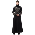 Nazneen stone hand work at front and sleeve A line Abaya