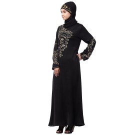 Nazneen stone hand work at front and sleeve A line Abaya