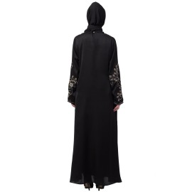 Nazneen stone hand work at front and sleeve A line Abaya