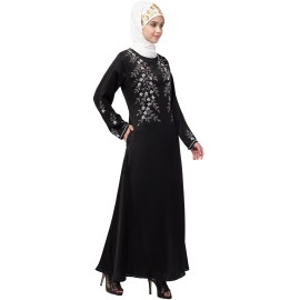 Nazneen front and Sleeve hand embroidered Party Abaya