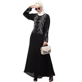 Nazneen front and Sleeve hand embroidered Party Abaya