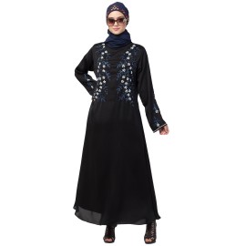 Nazneen front and Sleeve hand embroidered Party Abaya