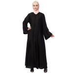 Nazneen Front Open Pleated embroidered Abaya
