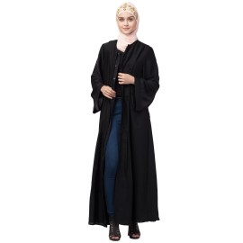 Nazneen Front Open Pleated embroidered Abaya
