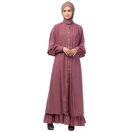 Nazneen Extra Jacket and frill at bottom front open Abaya