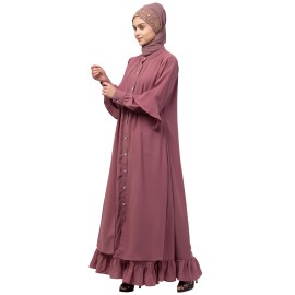 Nazneen Extra Jacket and frill at bottom front open Abaya