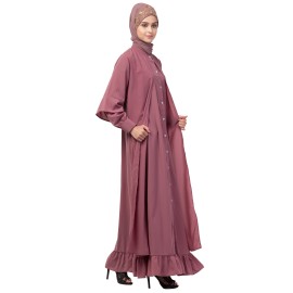 Nazneen Extra Jacket and frill at bottom front open Abaya