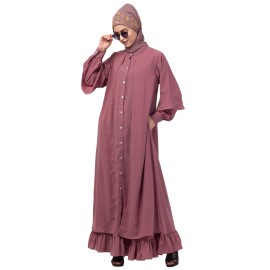 Nazneen Extra Jacket and frill at bottom front open Abaya