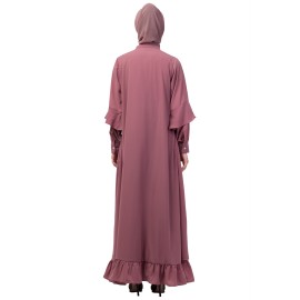 Nazneen Extra Jacket and frill at bottom front open Abaya