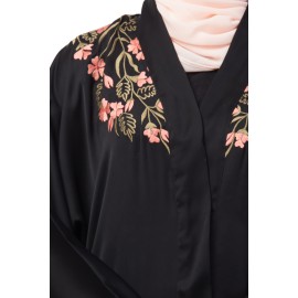 Nazneen Front to back Resham embroidery front open Abaya