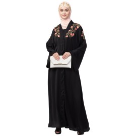 Nazneen Front to back Resham embroidery front open Abaya