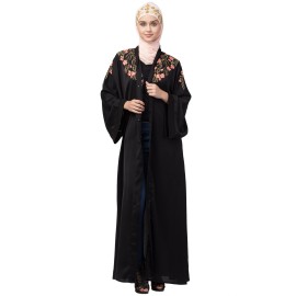Nazneen Front to back Resham embroidery front open Abaya