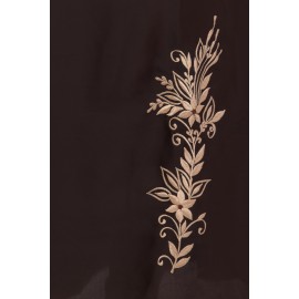 Nazneen Bottom Embroidery Contrast Piping Abaya