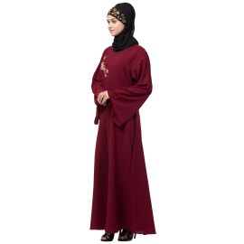 Nazneen Side Resham Embroidery Bell sleeve A line Abaya