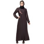 Nazneen side  embroidery contrast piping Abaya