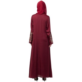 Nazneen Front and Sleeve Resham embroidered A line Abaya