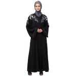 Nazneen Front to back Resham Embroidery Front Open  Abaya