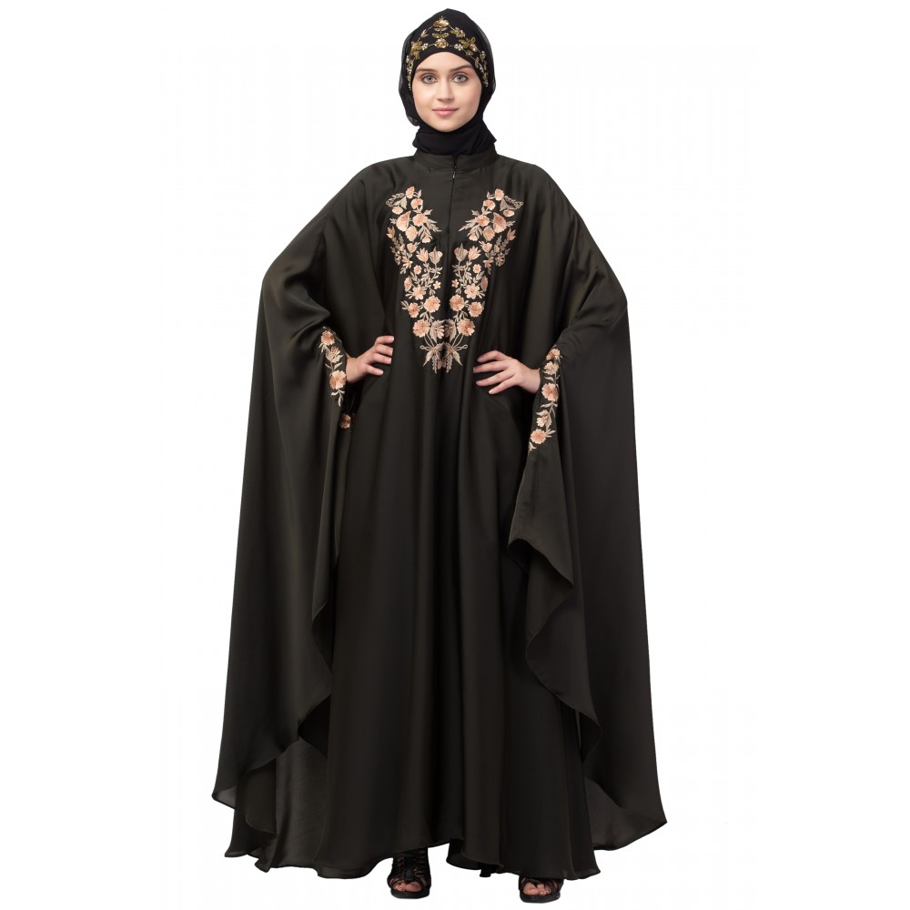 Nazneen Neck and Sleeve Embroidered Irani Kaftan