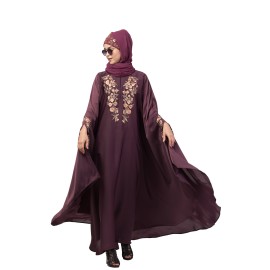 Nazneen Neck and Sleeve Embroidered Irani Kaftan