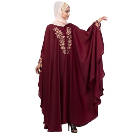 Nazneen Neck and Sleeve Embroidered Irani Kaftan