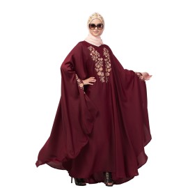 Nazneen Neck and Sleeve Embroidered Irani Kaftan