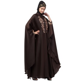 Nazneen Neck and Sleeve Embroidered Irani Kaftan