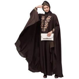 Nazneen Neck and Sleeve Embroidered Irani Kaftan