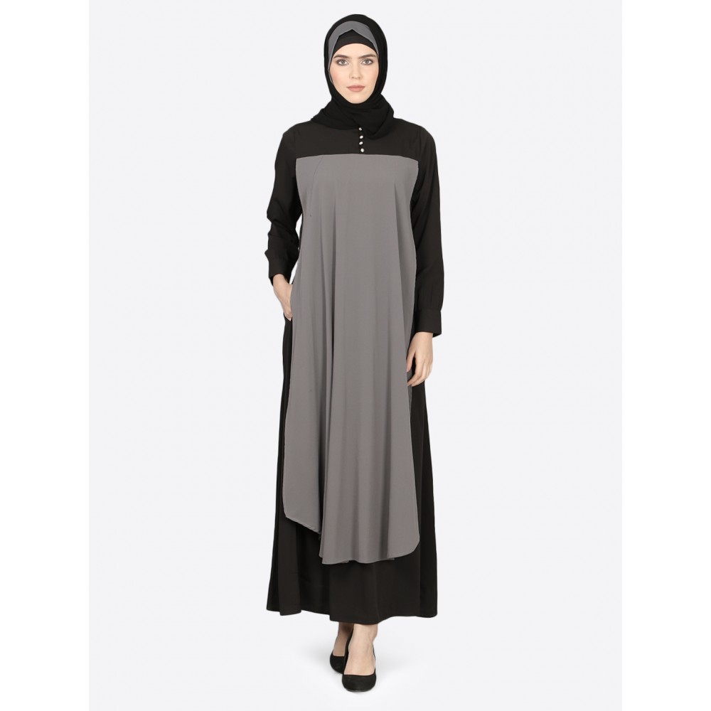 Nazneen Extra Layer Abaya At Front Casual Abaya