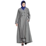 Nazneen Double Breasted Pleated Coat Abaya