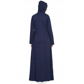 Nazneen Front Open Patch Pocket, Hood Travel Abaya