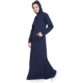 Nazneen Front Open Patch Pocket, Hood Travel Abaya