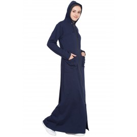 Nazneen Front Open Patch Pocket, Hood Travel Abaya