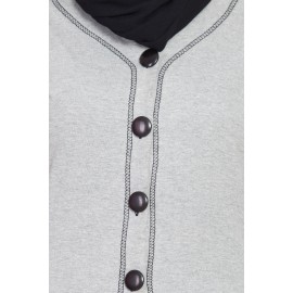 Nazneen Front Open Contrast Stitching Travel Cardigan Abaya