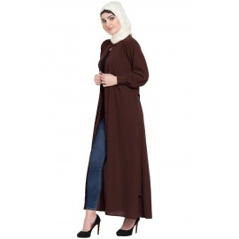 Nazneen Front Open Belt Casual Abaya