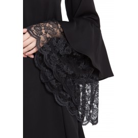 Nazneen Bell Sleeve Lace At Bottom And Sleeve Fancy Abaya