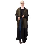 Nazneen two colors front open kaftan cum abaya